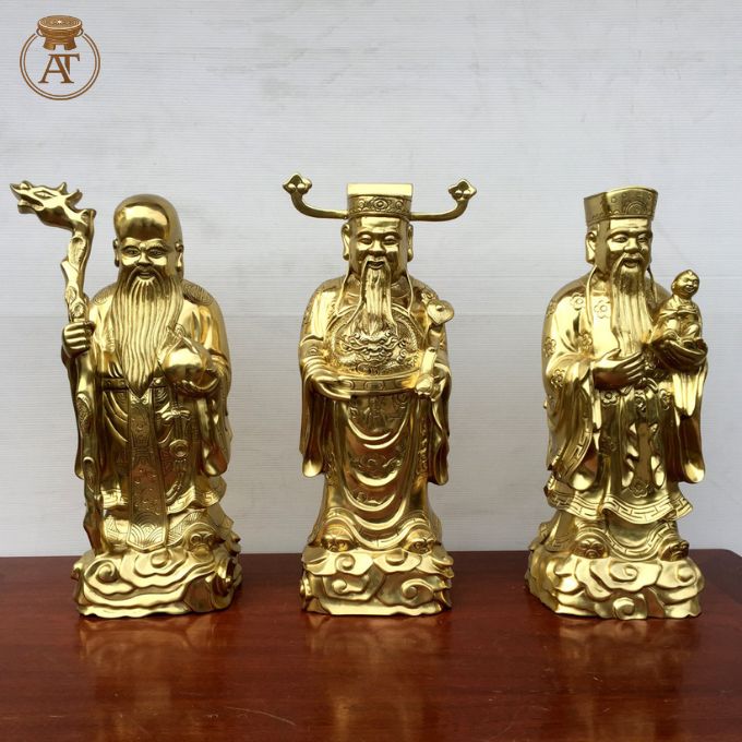 Tượng đồng Phúc Lộc Thọ (Tam Đa) cao cấp, quà tặng ý nghĩa
